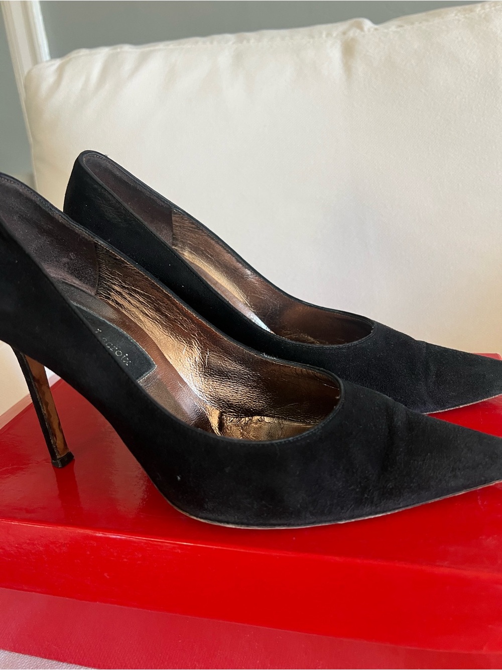 Christian Lacroix Black Suede Pointed-Toe Stiletto Pumps